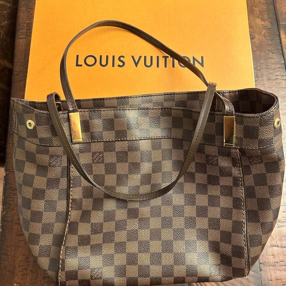 Louis Vuitton  Marylbone Damier Ebene Tote with Gold Hardware